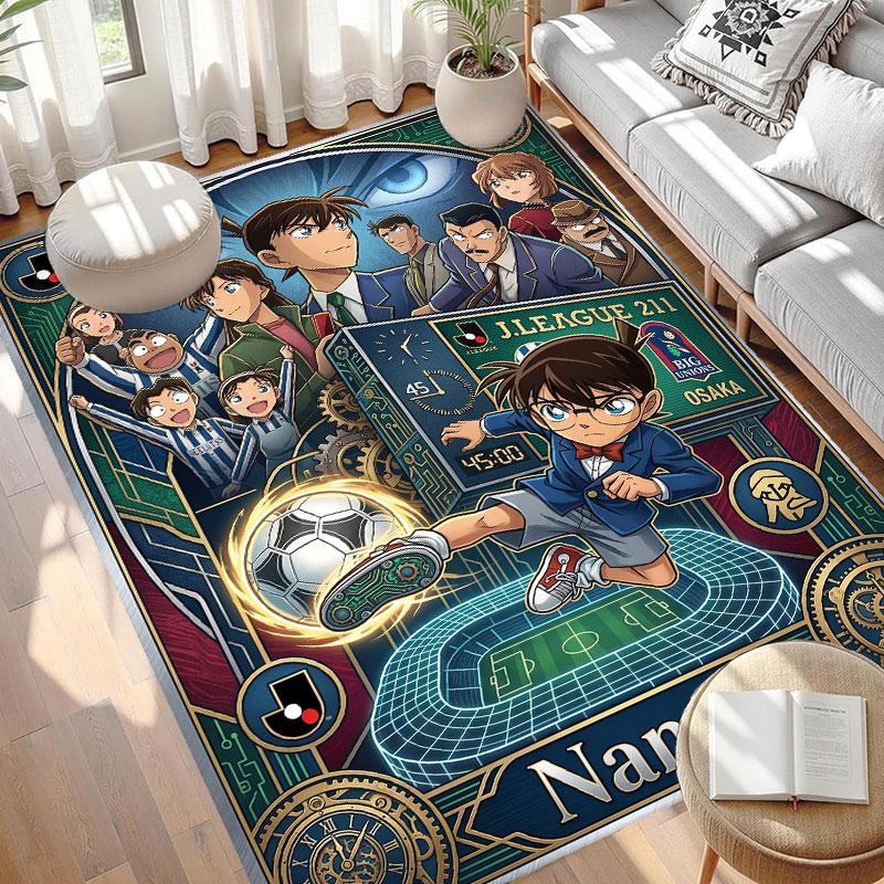 Custom Name Personalized Detective Conan Print Carpet, Versatile Home Decor Rug, for Playroom, Apartment, Balcony, Entryway, Hallway Gift