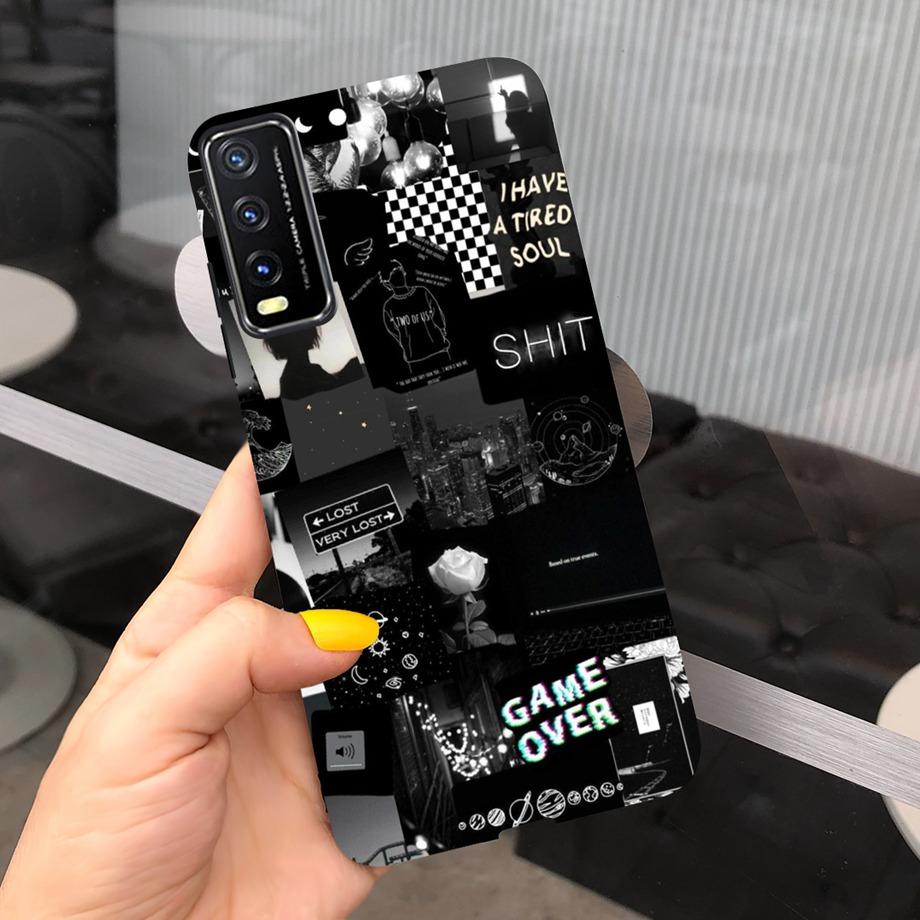 For Vivo V2027 Y20i Y20 Y20s Y11s Y12s Phone Case Candy Back Cover Soft Silicone Bumper Shell Daisy Dragon Bear Painting Capas