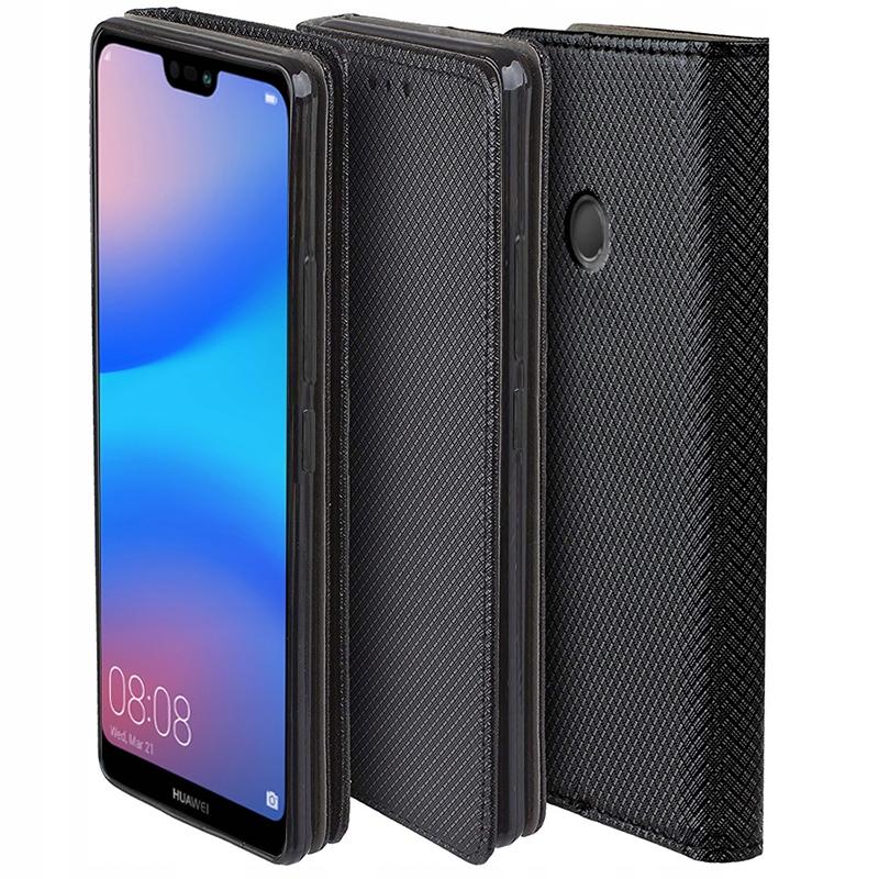 CASE for HUAWEI P20 LITE SMART MAGNET CLOSED BOOK CASE + 9H GLASS
