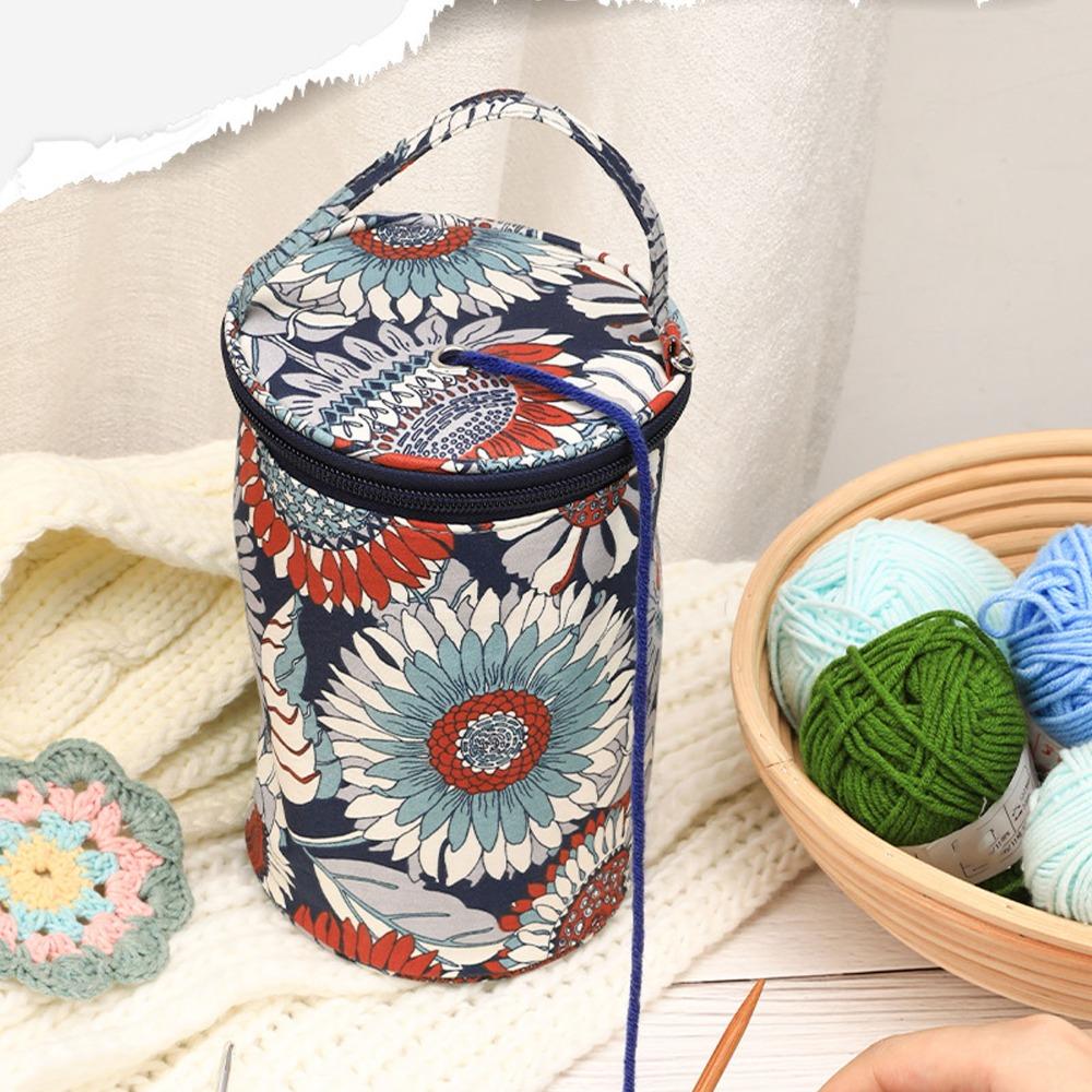 Portable Handle Crochet Storage Bucket Anti-Tangle Design Portable Yarn Holder For Women