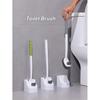 PP Dual Head Toilet Brush with Base for Cleaning No Dead Corners Toilet Squat Toilet with Extended Hard Bristles for Special Use