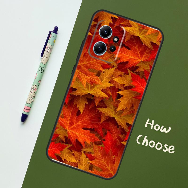 Чехол "Осенние листья" для Xiaomi Redmi Note 11 12 10 Pro 8 9 Note 12S 11S 9S 10S Redmi 12C 9C 10C 12