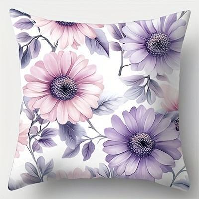 Home Decor Watercolor Floral Pattern Throw Pillow Covers Pattern Cushion Cover Suitable For Sofa Bedroom Car Pillow Cover
