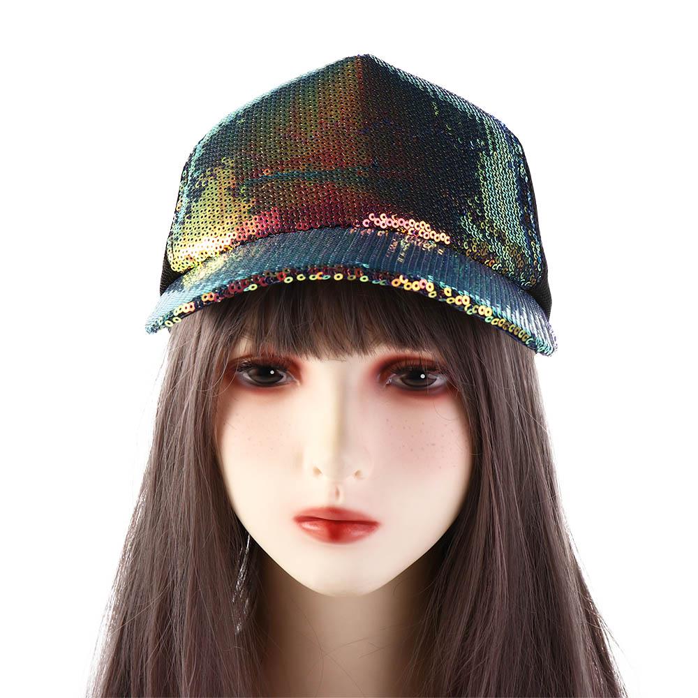 Полая мужская блестящая изогнутая женская бейсболка с полями для спорта на открытом воздухе кепки с блестками корейская шляпа от солнца