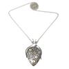 Necklace Fossil Coral Gemstone Silver Jewelry Handmade Pendant 20" Natural