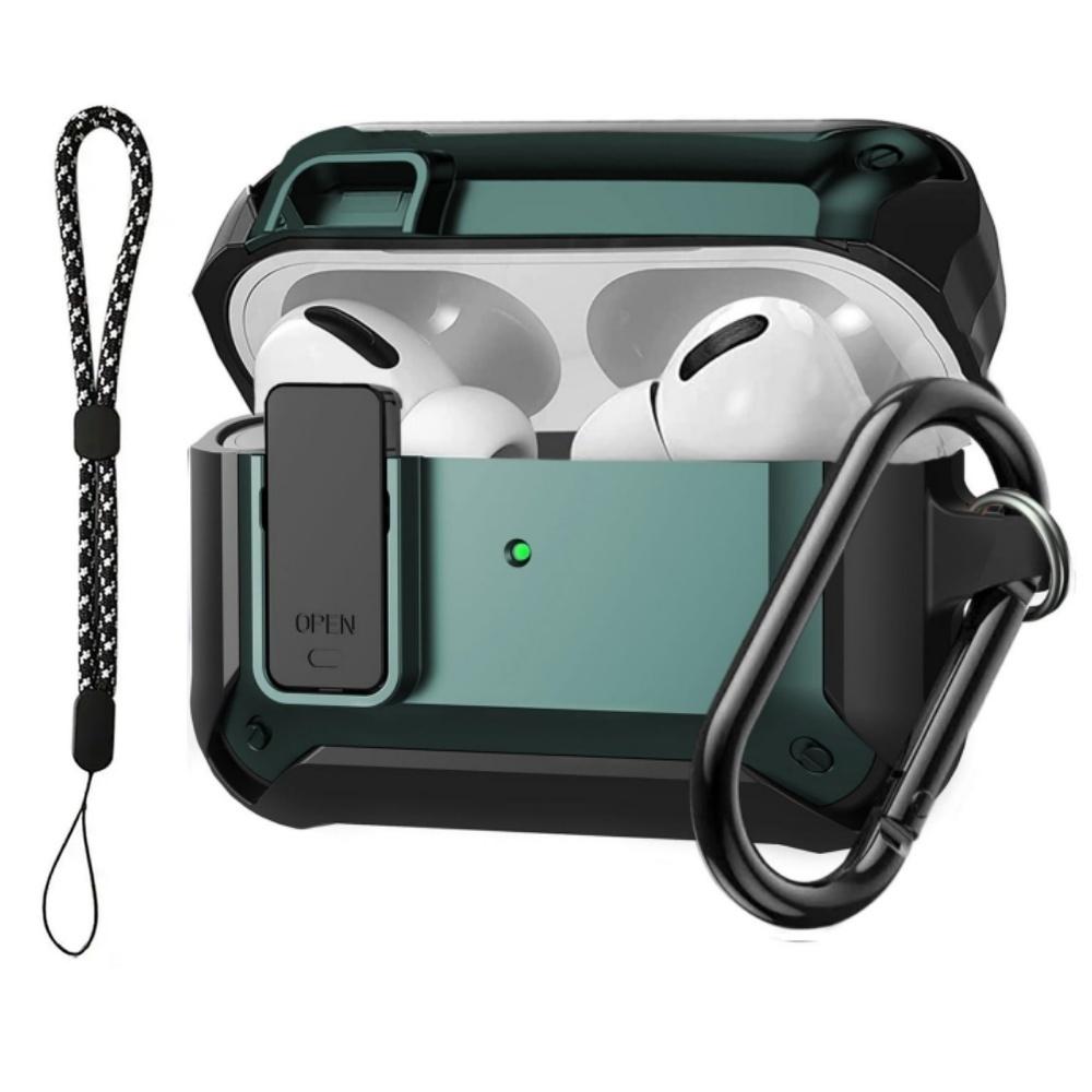 Для AirPods Pro 3 Защитный чехол-замок с ремешком Бронированный ударопрочный прочный корпус Военного уровня Защитный чехол для AirPods Pro 3