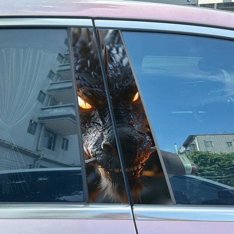 1 пара/2 шт. Черный Дракон Автомобильные Наклейки Автомобильные Водонепроницаемые Прочные Наклейки на B-стойку Закрывают Царапины