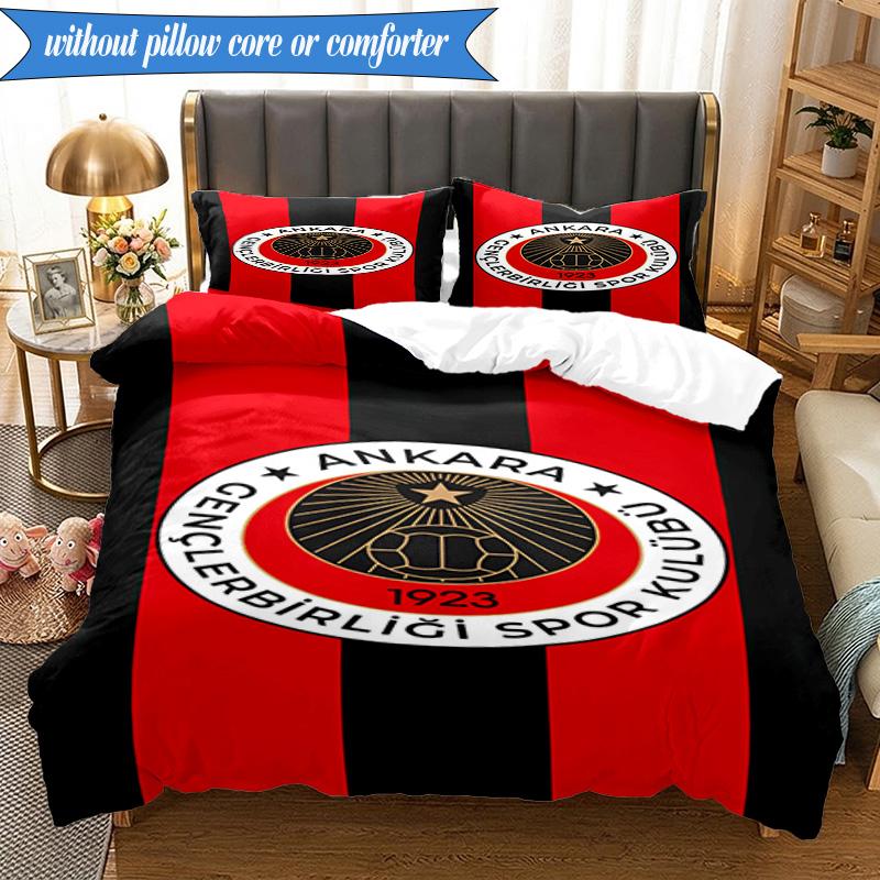 3PCS Genkelbigli Club Sports Bedding Set 2D Printing (Includes 1 Duvet Cover + 2 Pillowcases Coreless), Bedroom decor,Fan gift