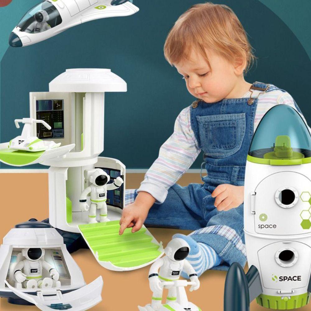 Space Station Acousto Optic Space Toys Rocket Spacecraft Model Space Shuttle Toys Toy for Kid