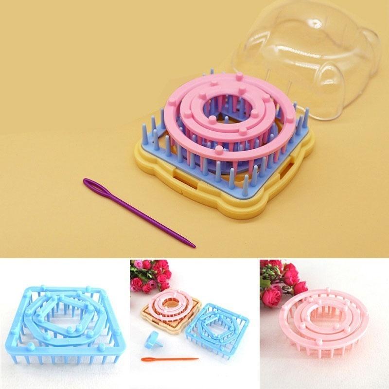 9pcs/ Set Flower Loom Petals Knitted Crochet Yarn Sewing Tool DIY Flower Pattern Maker Wool For Knitting Machine Scarf Socks