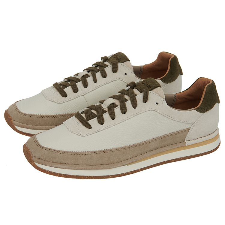 Clarks Craft Run Lace Ретро Повседневные Беговые Кроссовки Мужские кеды Бежевый 261657787