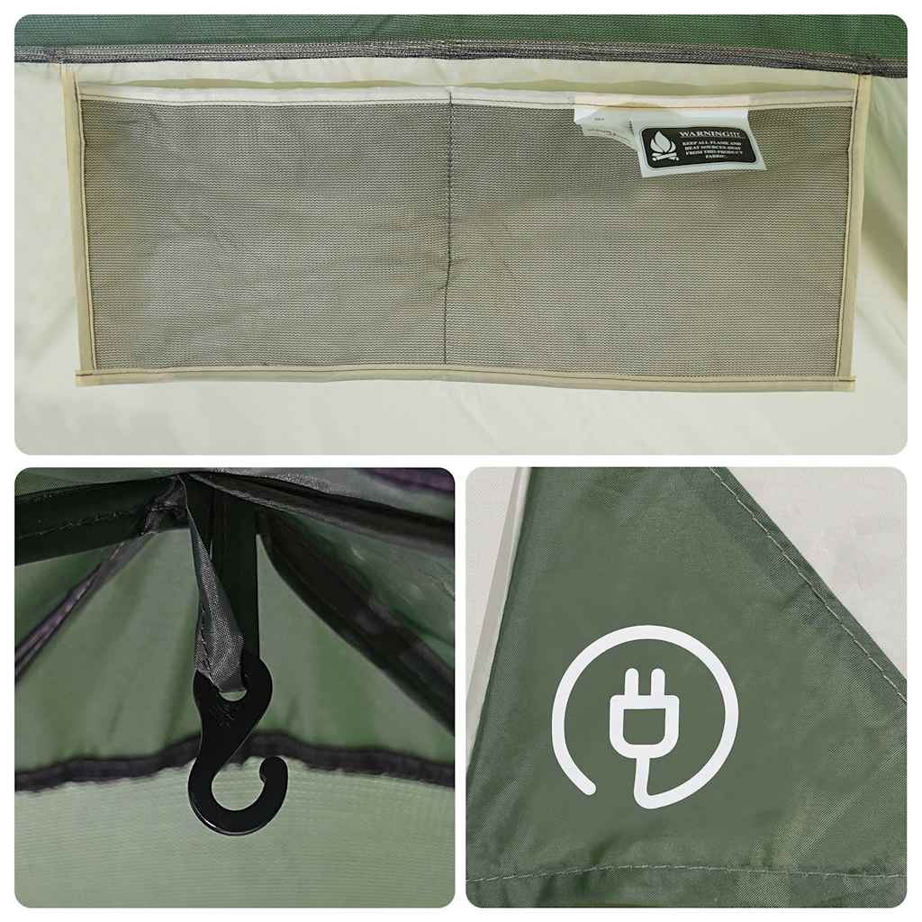 Dome Camping Tent for 4 Persons Green Waterproof