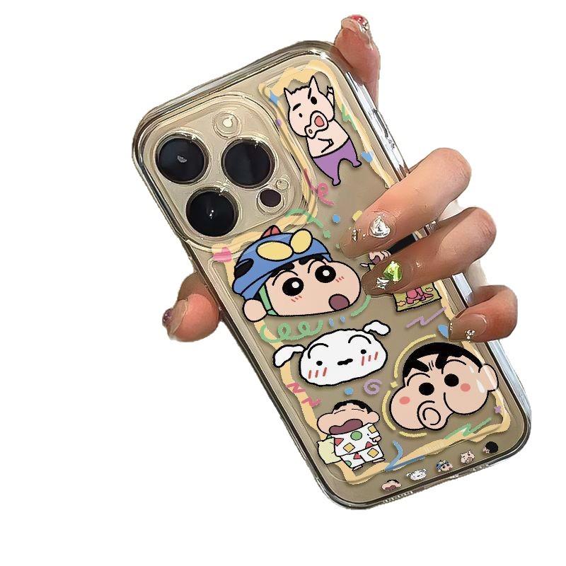 Прозрачный чехол Pachacorgi Shin-chan для iPhone 17/16 Pro/15/13 Pro Max/11/XS для женщин