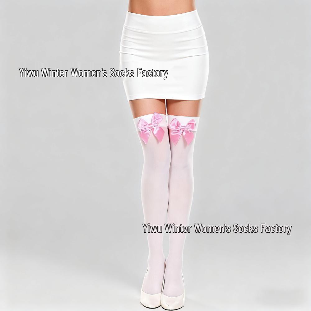 Женские прозрачные чулки до бедра: Дымчато-серый, Черный, Бежевый, Белый - Идеально для Весны и Осени.