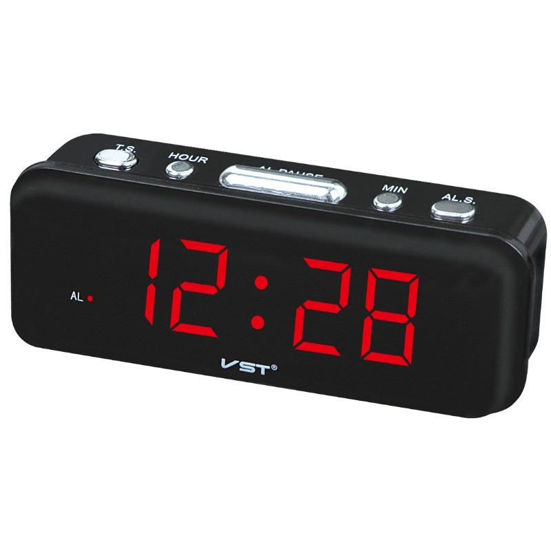Plug-in Digital Display Clock LED Alarm Clock Has Blue Light Green Light Red Light