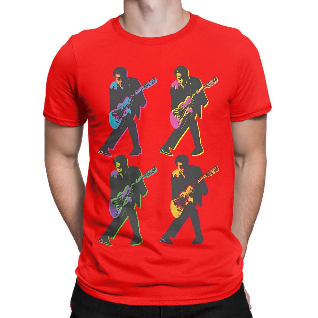 Chuck Berry Rocknroll Guitar Hero Graphic Funny 100 Cotton Tshirt Chuck Berry Tops Tees For Unisex