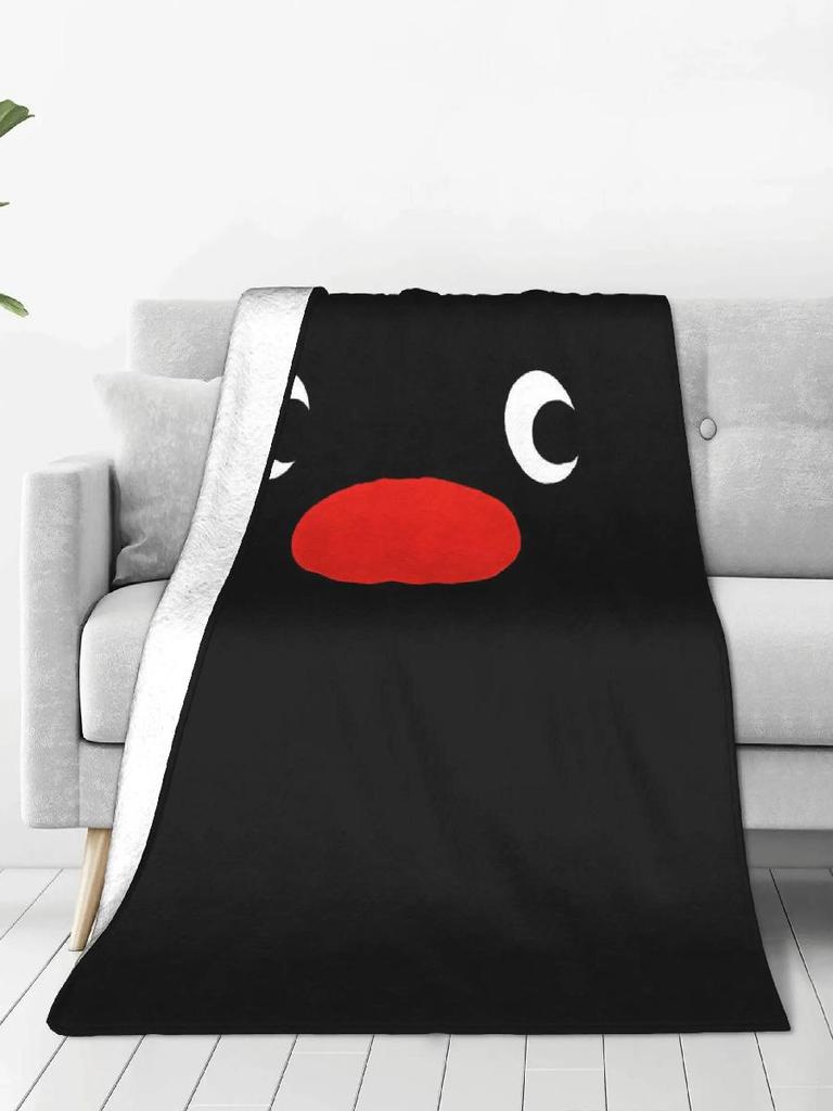 Pingu Cartoon Blanket Super Warm Fluffy Plush Throw for Home Decor Bed Cover Suitable for Students  Families
