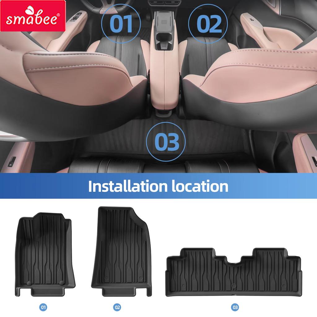 Smabee Left Drive for BYD Seagull 2025 2026 (Trunk Pad Not Fit Dolphin Surf) TPE Car Floor Mats Cargo Trunk Pad Waterproof Black