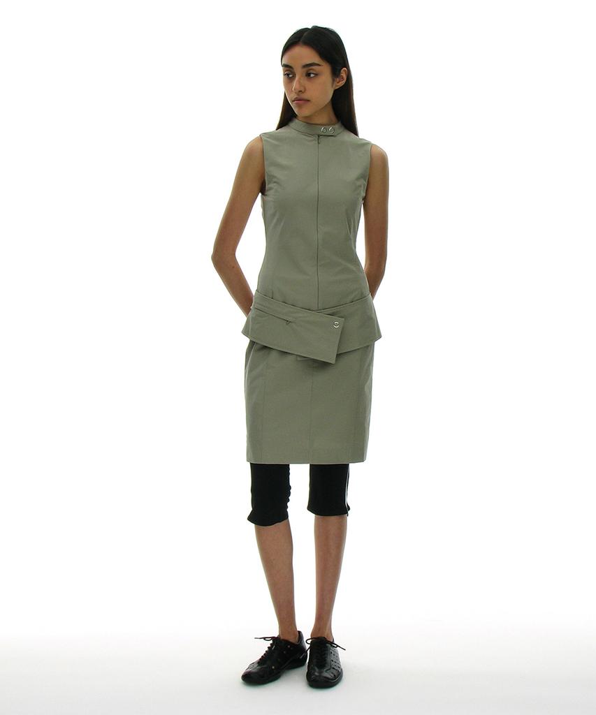 Partimento Woman Minimal Belted Dress_Light Khaki