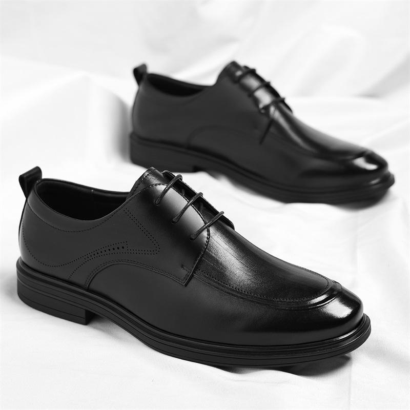 Business Dress Four Seasons Leather Shoes Dress Leather Shoes Lace-up Business Leather Shoes Commuter Work Shoes Daily Trend One
