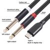 Кабель-разветвитель USB C на 2x 1/4 дюйма, 0,5/1 м, с позолоченным разъемом, USB Type C на 1/4, гибкий, для смартфона, планшета, ноутбука