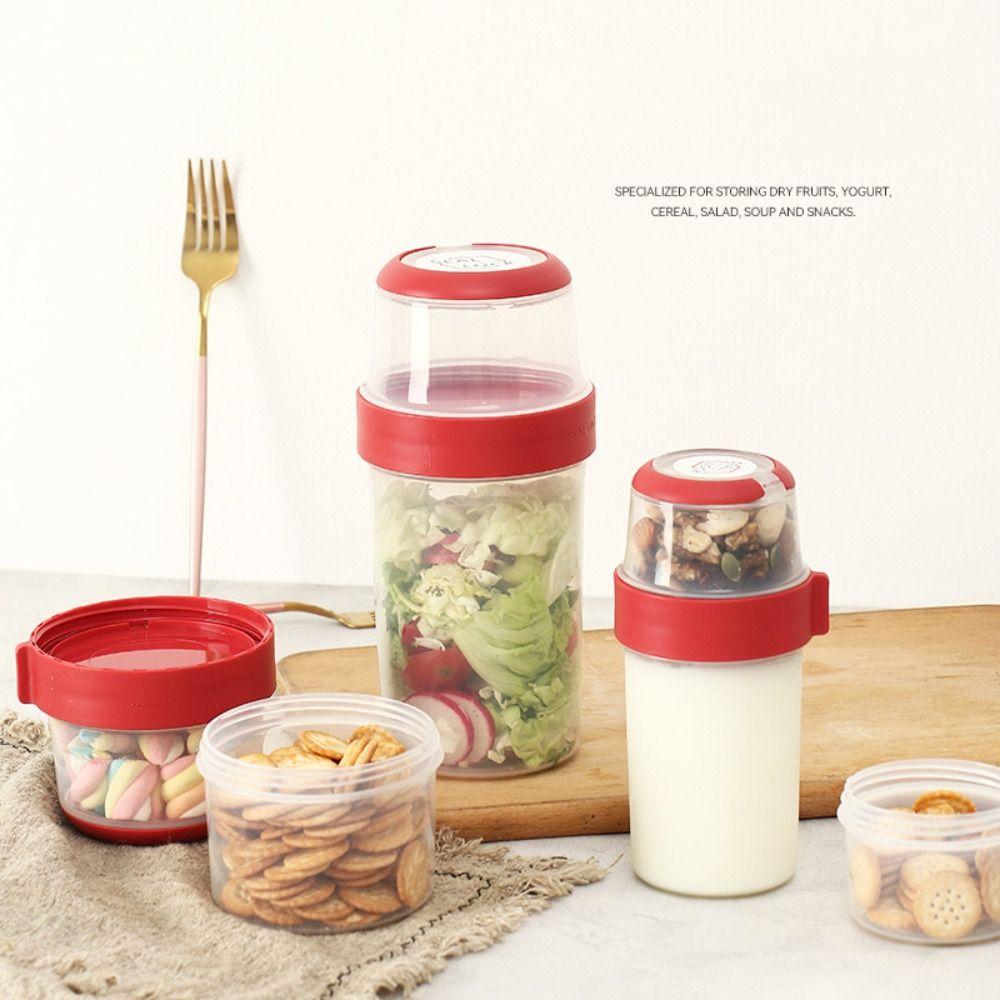 560ml Yoghurt Pots With Topping Oats Jars New Cereal And Milk On The Go Container Office Workers