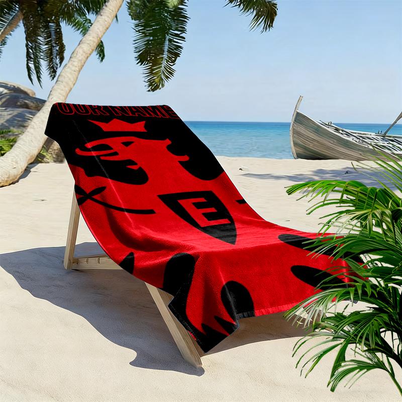 Custom Name Eintracht Frankfurt Print Beach Towel, Large Soft Quick Dry Towel for Beach Camping Swimming