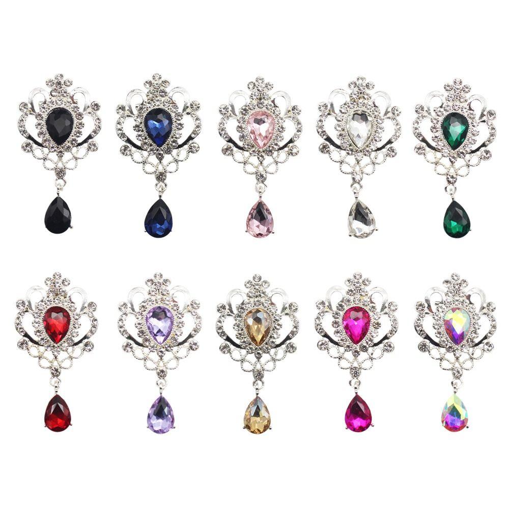 Flat Back Wedding Brooch Alloy Material DIY Accessories Rhinestone Pendant Wedding Celebration