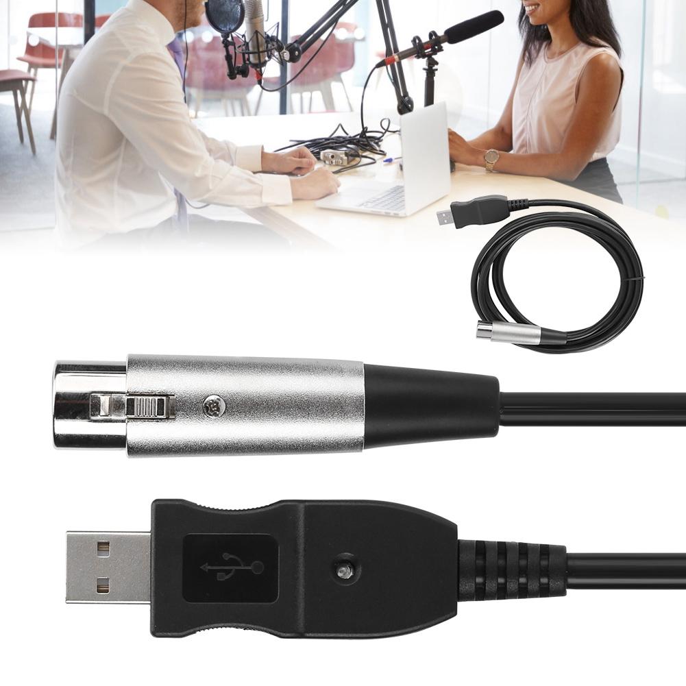 Microphone Mic Link Cable Adapter USB To XLR Microphone Link Cable Cord 3 Meter