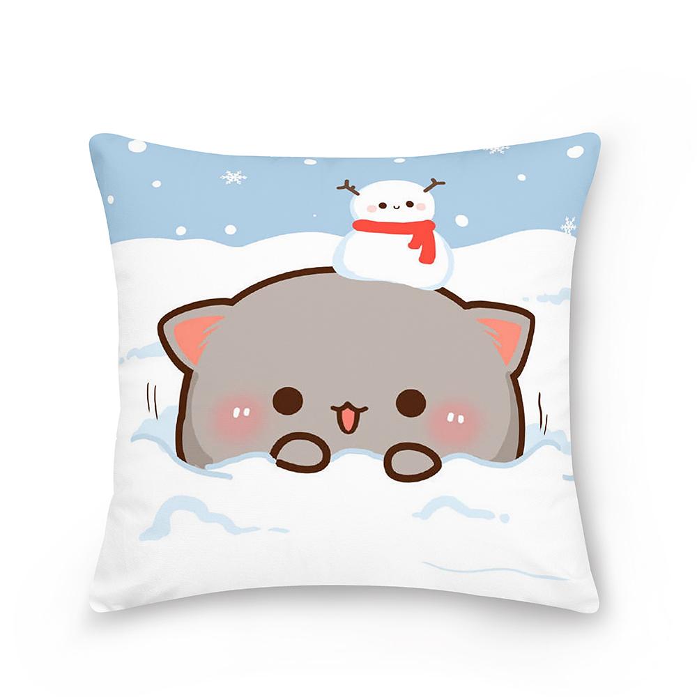 Домашняя персиковая подушка с изображением кота, наволочка, наволочка для дивана, автомобиля, рождественское украшение, наволочка для спальни, гостиной