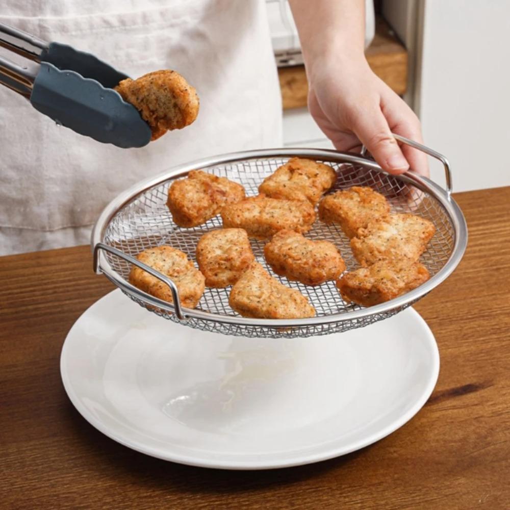 Круглый фильтр для жарки из нержавеющей стали. Большая сетка. Сетка. Корзина для жарки. Ситечко для жарки картофеля фри.