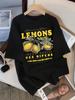 Lemons Fruits Premium Fresh Printing T Shirt Woman Loose Sportswear O-Neck Casual T Shirts Loose All-Match Short Sleeve Women