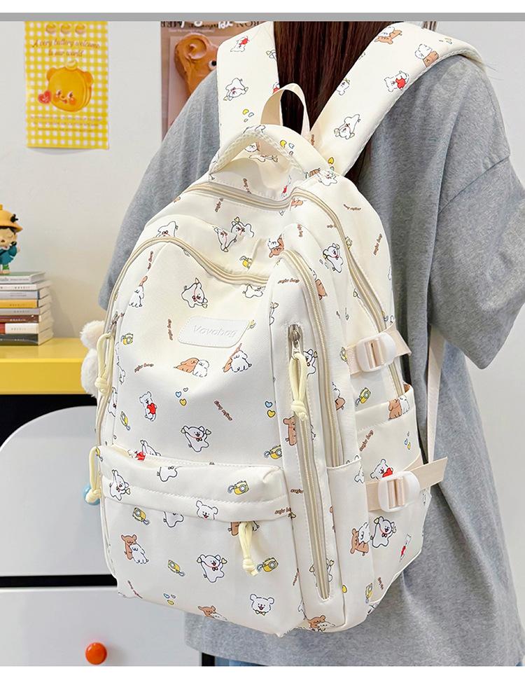 Школьный рюкзак свежий и милый мультяшный принт рюкзак женский водоотталкивающий нейлон компьютерный рюкзак ins нишевый рюкзак женский