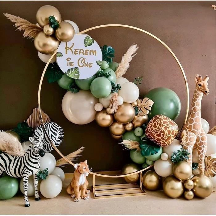 Balloon Arch Garland Kit - Not Specified - Green and Gold - Jungle Decoration - Children's Birthday - Wedding