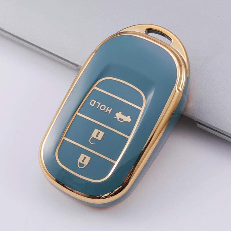 2022 Gold Edge Key Cover for Eleventh Gen Honda Civic Remote – Full Coverage Protective Shell