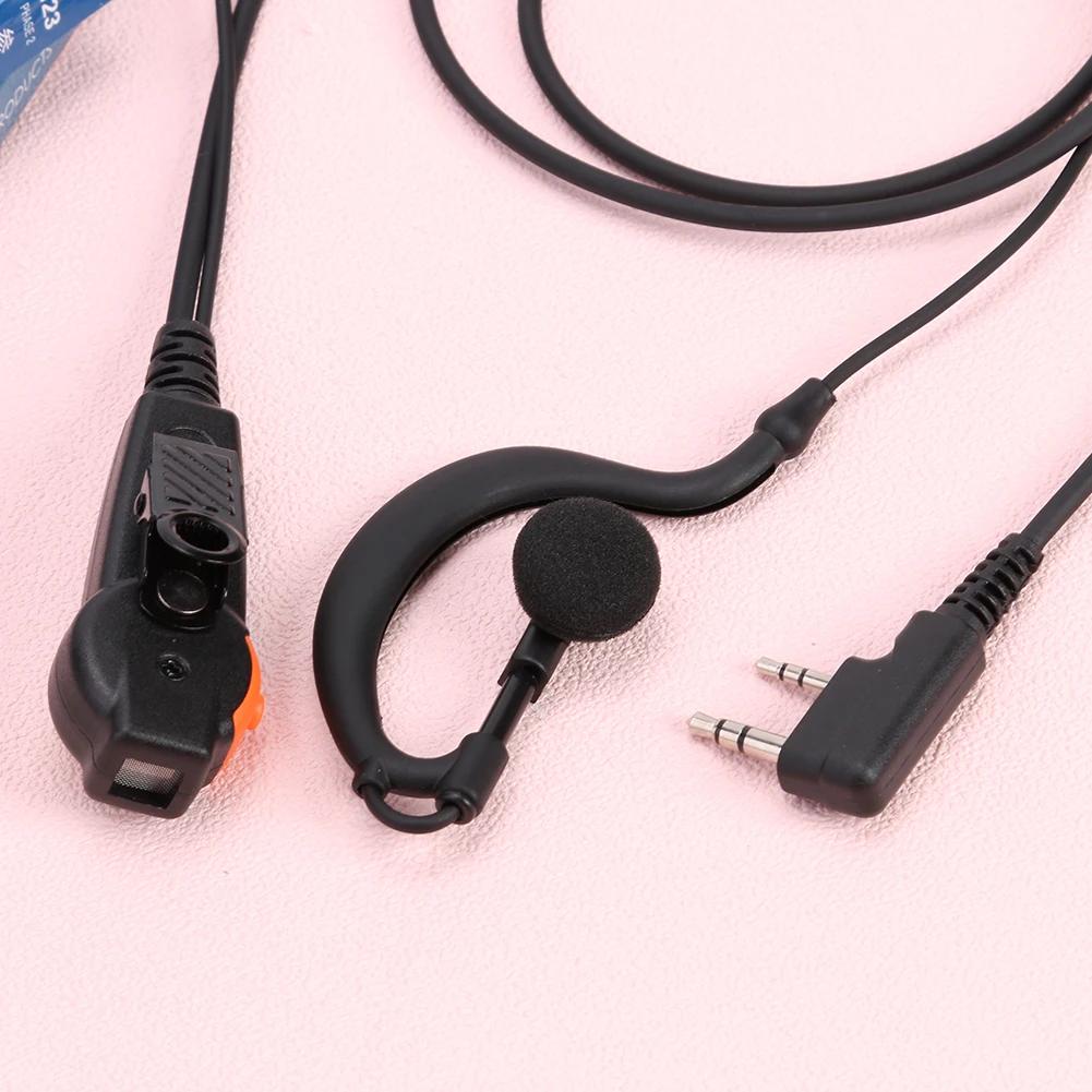 PU Проводная гарнитура для рации, наушники K-Plug, гарнитура-вкладыш, двойная PTT, G-тип с микрофоном для Kenwood Baofeng 888S TYT