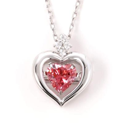 PLUSTER Танцующий камень ожерелье подарочный набор 925 стерлингового серебра крест четыре кубических циркония горный хрусталь популярный подарок на день рождения для женщин (Сердце)