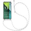Case - E.F.CONNECTION - for Xiaomi Redmi Note 13 Pro 5G - Flexible - Shockproof - White Lanyard