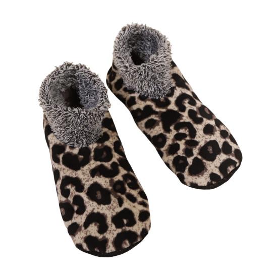 1 Pair Women Leopard Floor Socks Autumn Winter Non-slip Men Women Soft Fluffy Thick