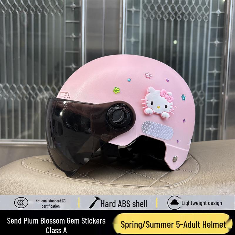 Шлем для электросамоката для взрослых Hello Kitty, сертифицированный 3C - Милый, Универсальный, Для любого сезона, Безопасный, Летний дизайн