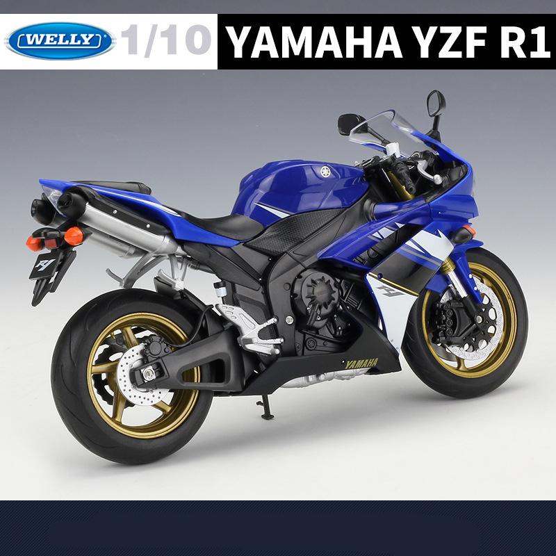 Welly 1/10 YAMAHA YZF-R1 Сплав Гоночный Мотоцикл Модель Симуляция Литой Металлический Мотоцикл Модель Коллекция Детская Игрушка Подарки