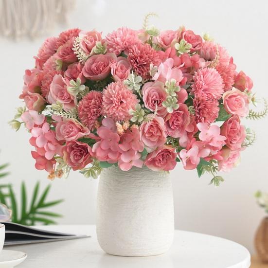 Искусственный цветок розы со стеблем, реалистичный центральный элемент для домашнего офиса, свадебный искусственный