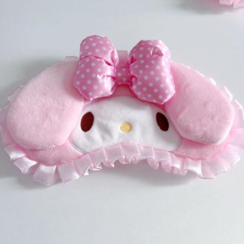 Милая 3D Мультяшная Плюшевая Маска для Сна Hello Kitty My Melody Маска для Глаз Женская Плюшевая Маска Дорожная Повязка на Глаза для Сна Здоровье Покрытие для Глаз