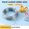 1 рулон металлической проволоки с резиновым покрытием, зеленая, для обрезки растений, металлическая проволока, для ручного вязания крючком, для придания формы, серебристая, для поделок своими руками