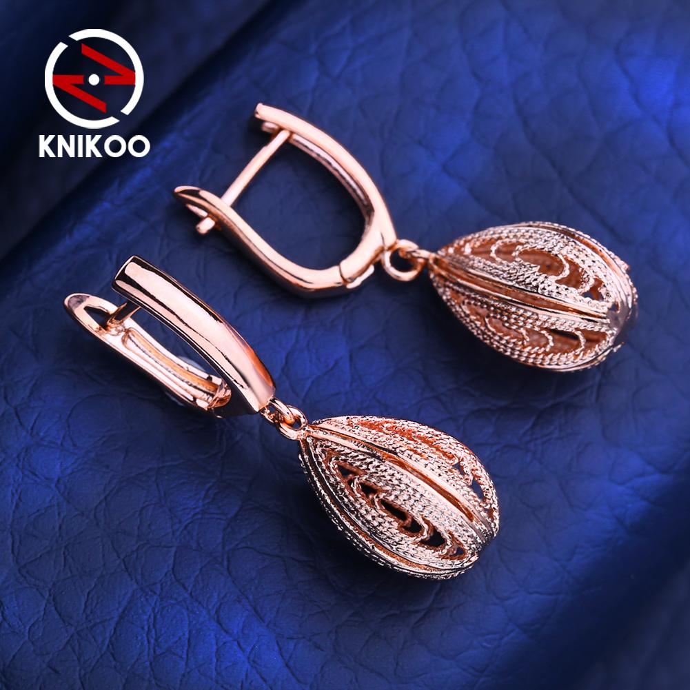 KNIKOO Полые серьги-клипсы для женщин, модные серьги-гвоздики, ювелирные изделия для свадебной вечеринки, подарки
