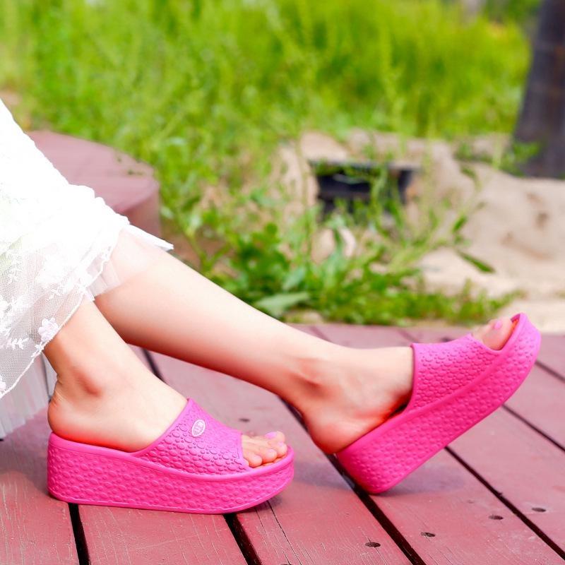 FashionWinderfue-WomenМодные женские летние сандалии на толстой подошве, обувь на платформе, пляжная обувь с отверстиями