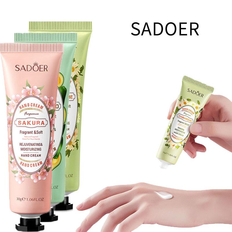 SADOER Питательный крем для рук с розовым маслом и вишней