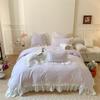 Spring Floral Butterfly Lace Duvet Cover Set - 4 Piece