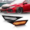 2 шт. Светодиодные указатели поворота JDM, дымчатый рассеиватель, янтарный/белый, полный светодиод, передний габаритный огонь, совместимо с 10-м поколением Honda Civic Sedan Coupe 2016-2021