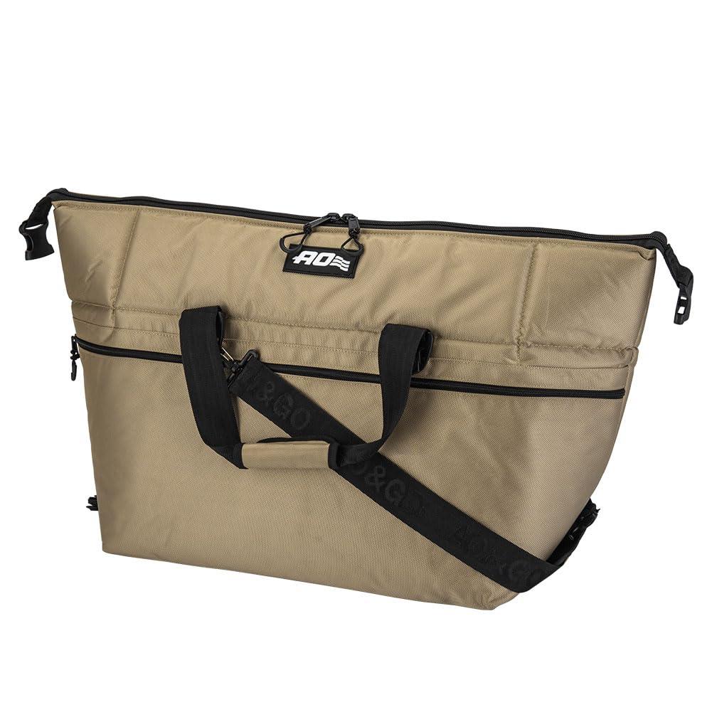 AO Coolers Ballistic Soft Cooler Large Perfect for Outdoor 48-Pack Bags, AOBA48TN, Tan. Capacity, Use. [Used]